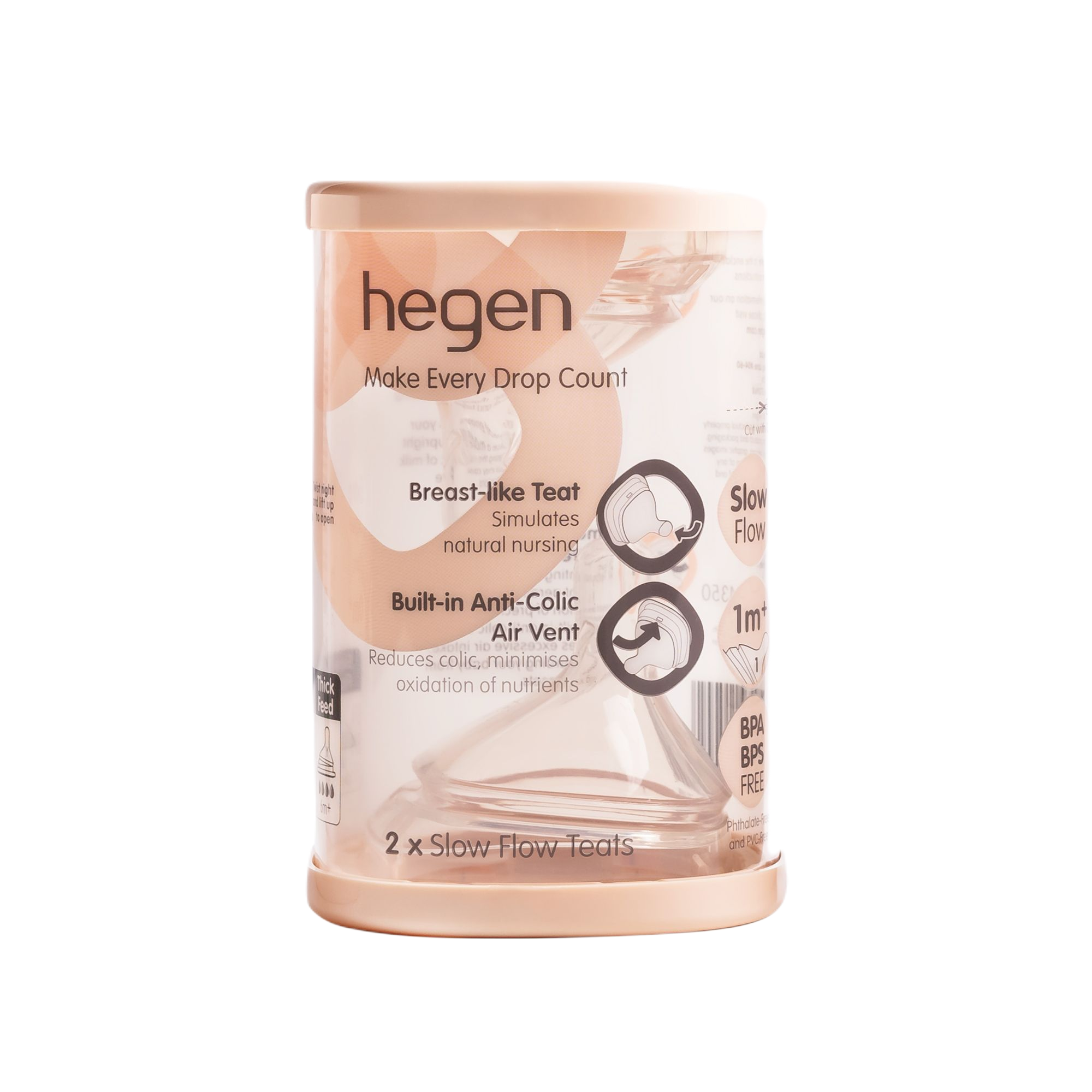 Hegen Extra Slow Flow Speen Newborn 0m | 2-pack - Afbeelding 2