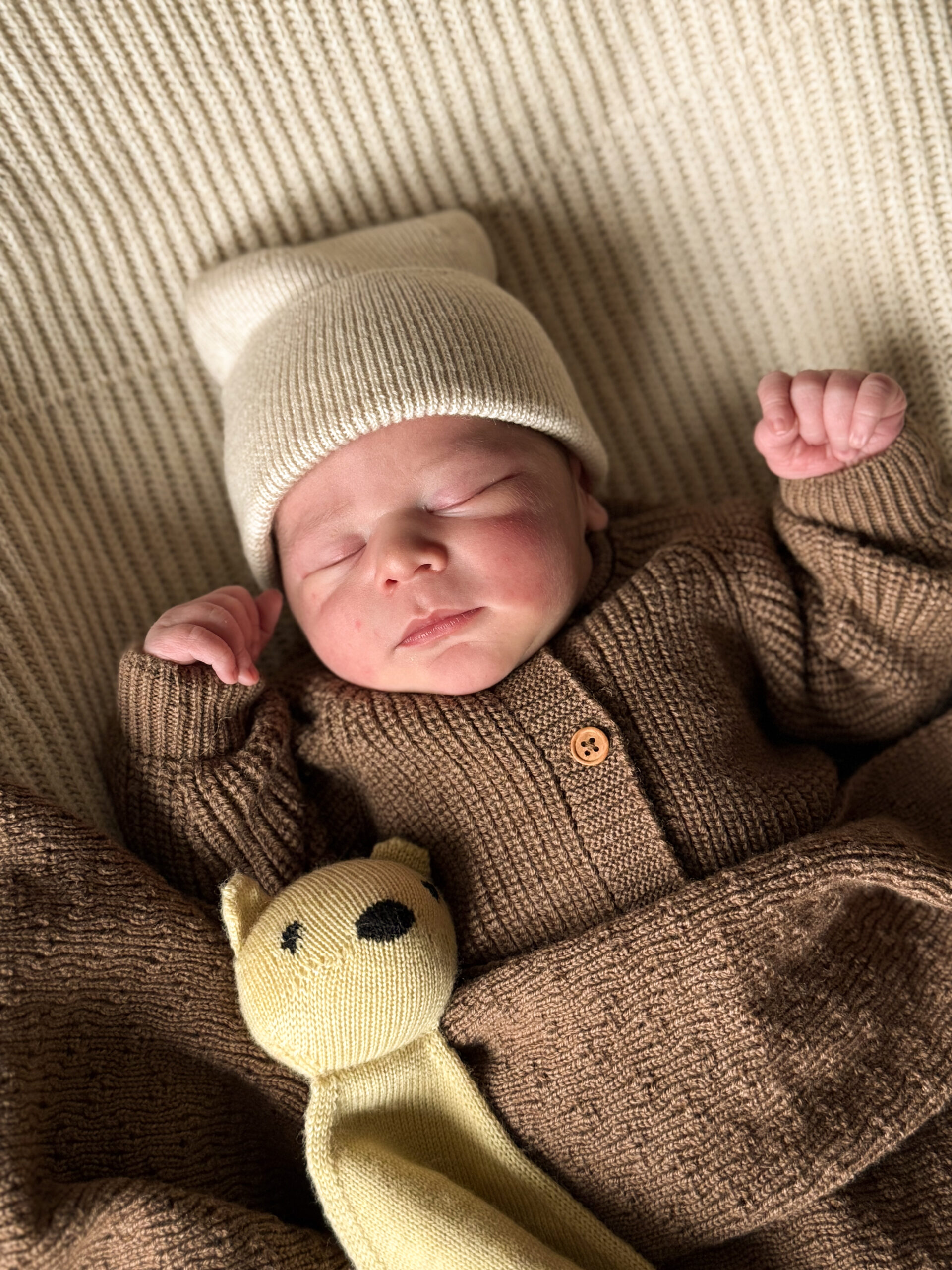 Hvid Beanie Cream | Newborn (0-6m) - Afbeelding 3