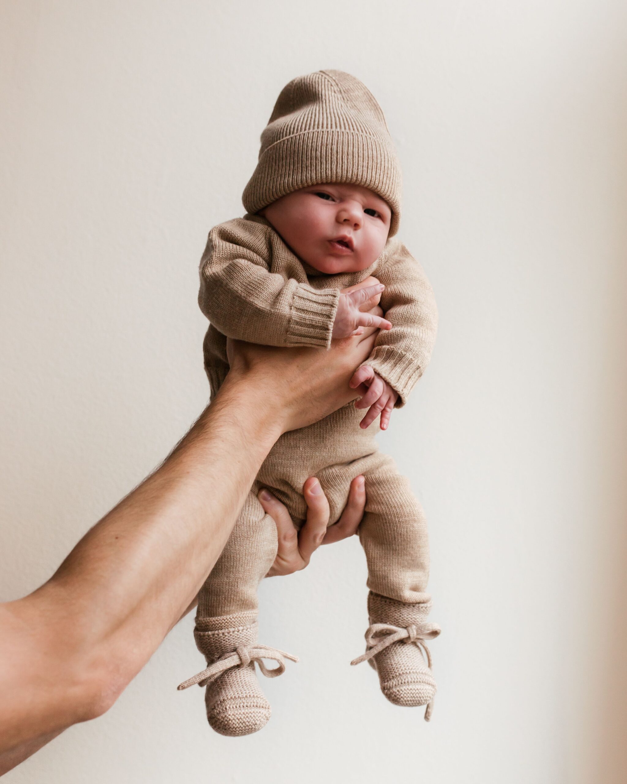 Hvid Beanie Sand | Newborn (0-6m) - Afbeelding 5