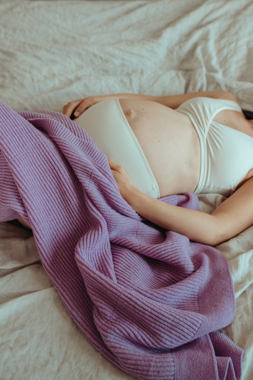 Hvid Blanket Gaston Lavender - Afbeelding 2