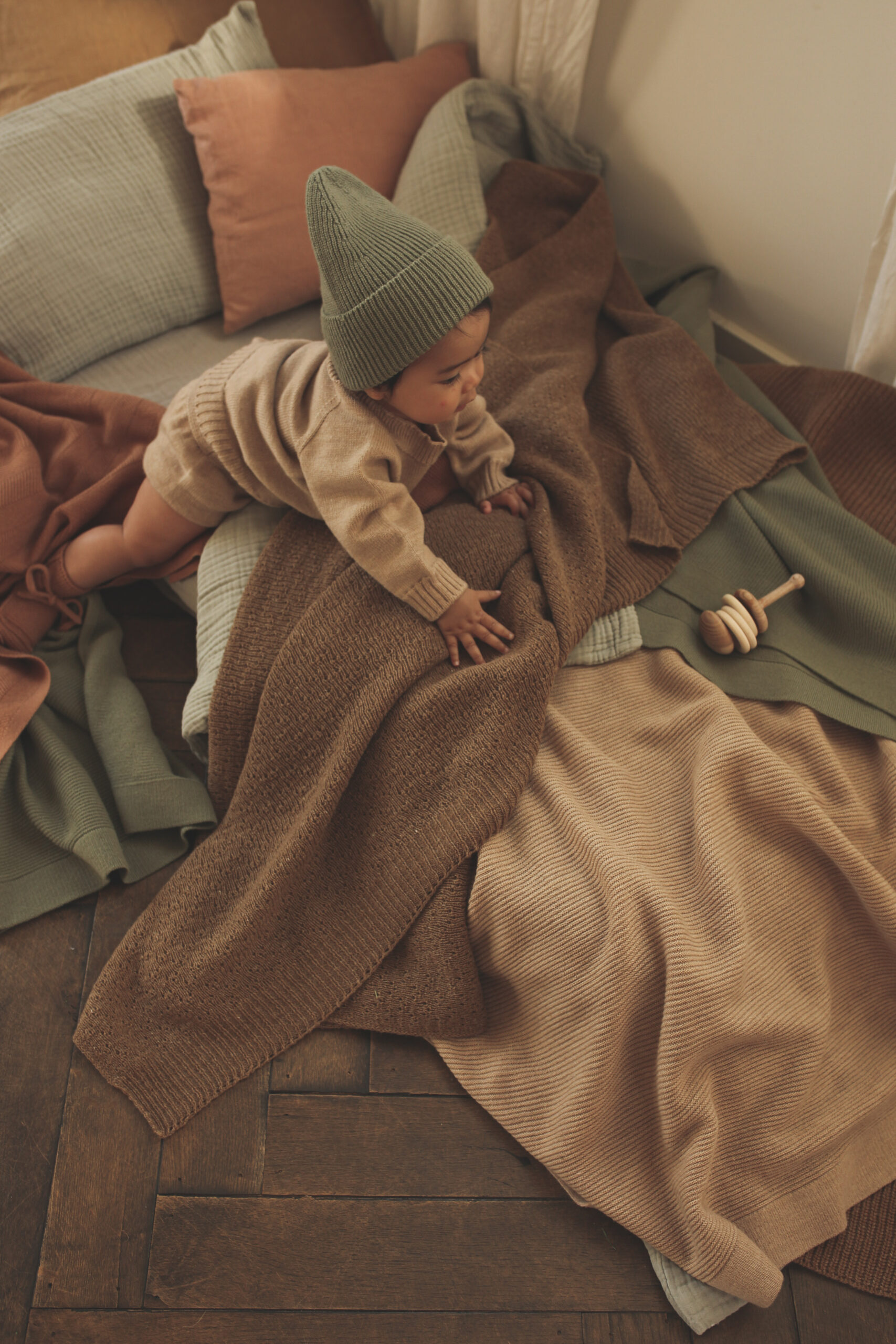 Hvid Beanie Fonzie Artichoke (4m-18m) - Afbeelding 4