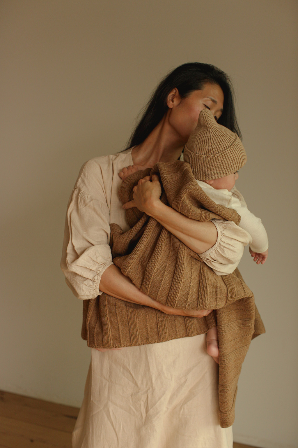 Hvid Beanie Fonzie Sand (2-5y) - Afbeelding 3