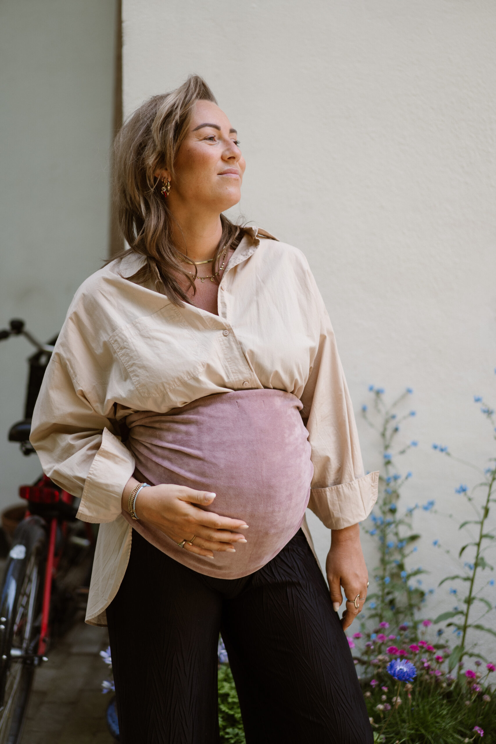 Belly Wrap | Verlours Pink - Afbeelding 3