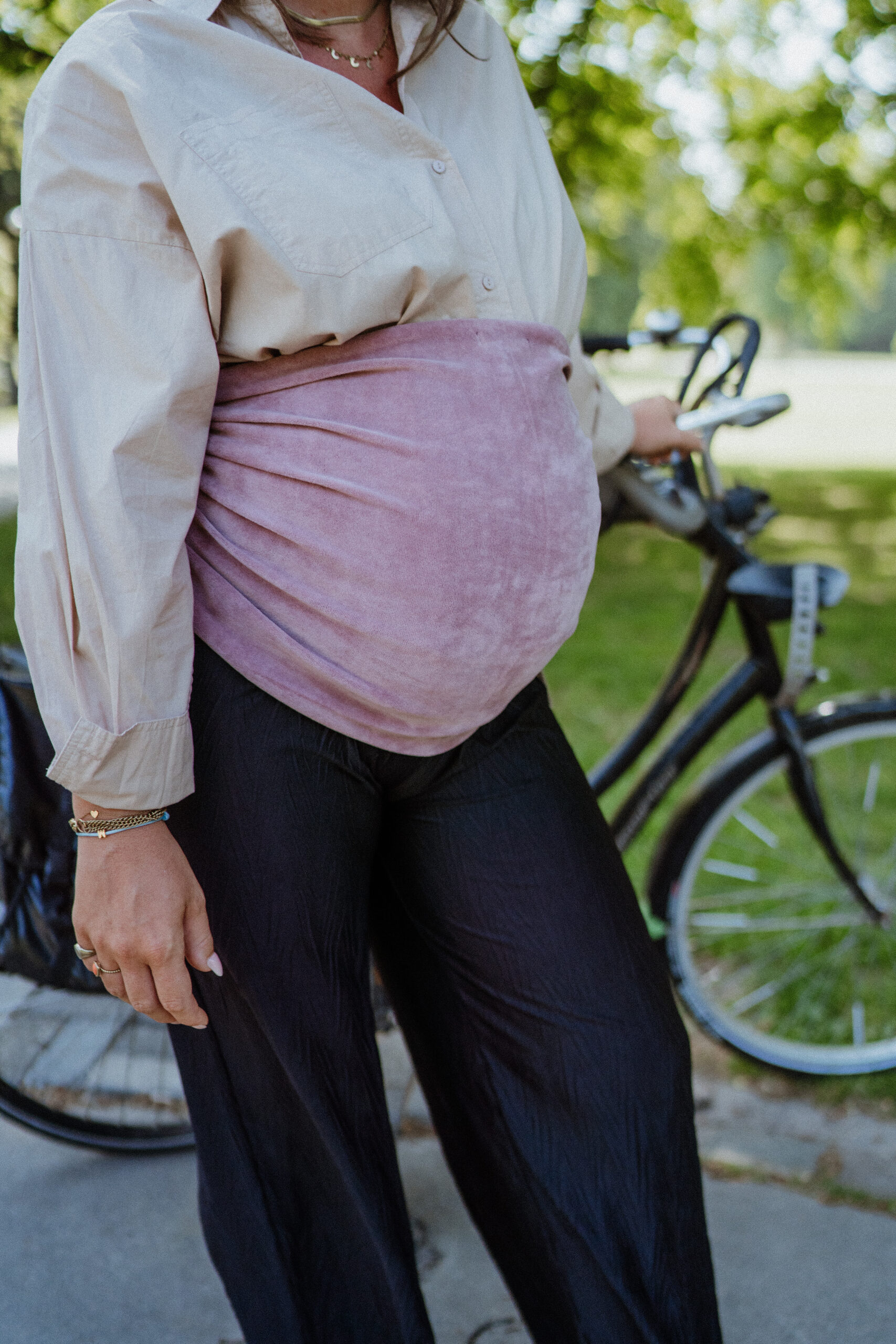 Belly Wrap | Verlours Pink - Afbeelding 2