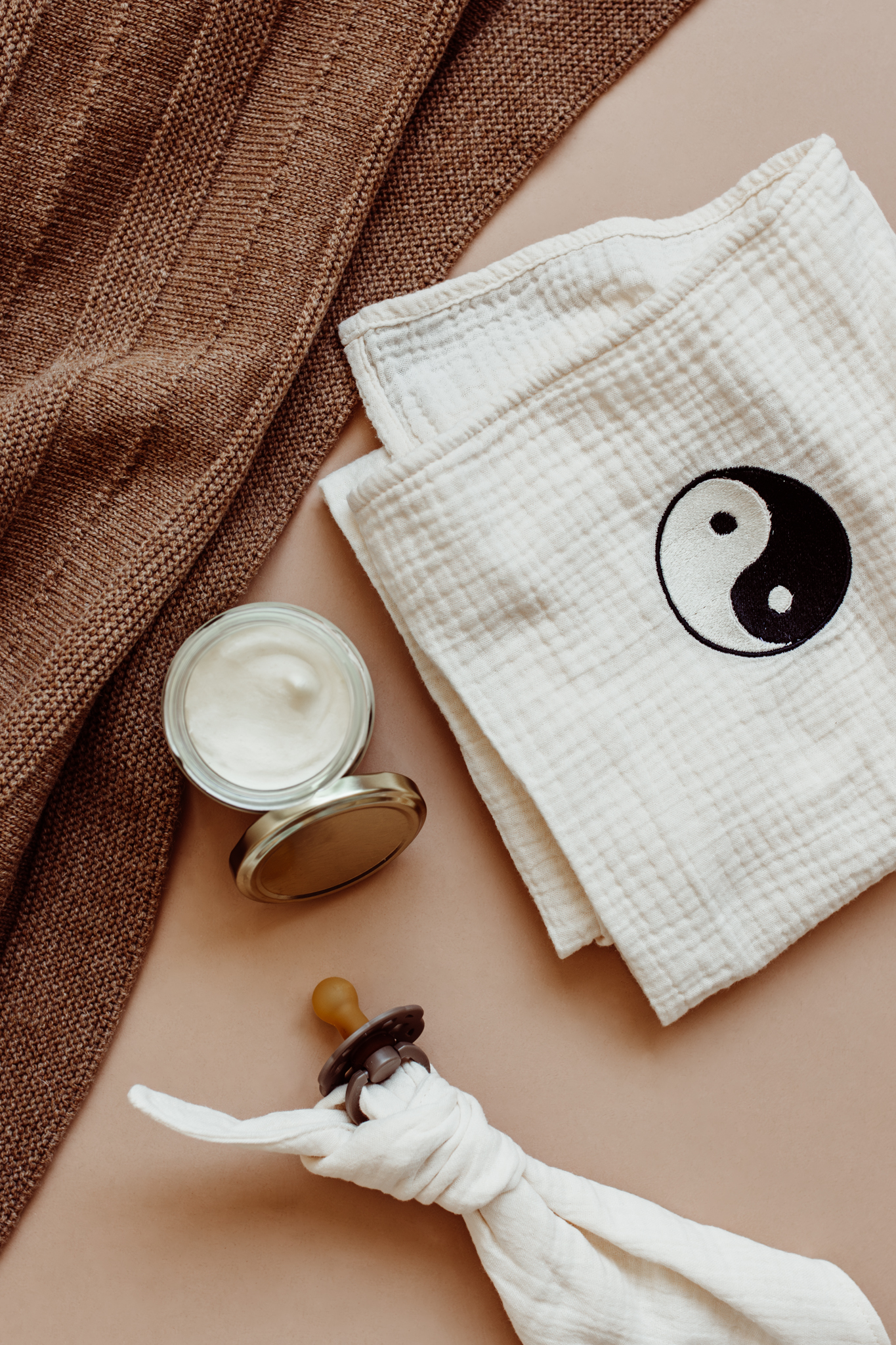 Atelier Pomme Badcape | Cosy White YinYang - Afbeelding 3