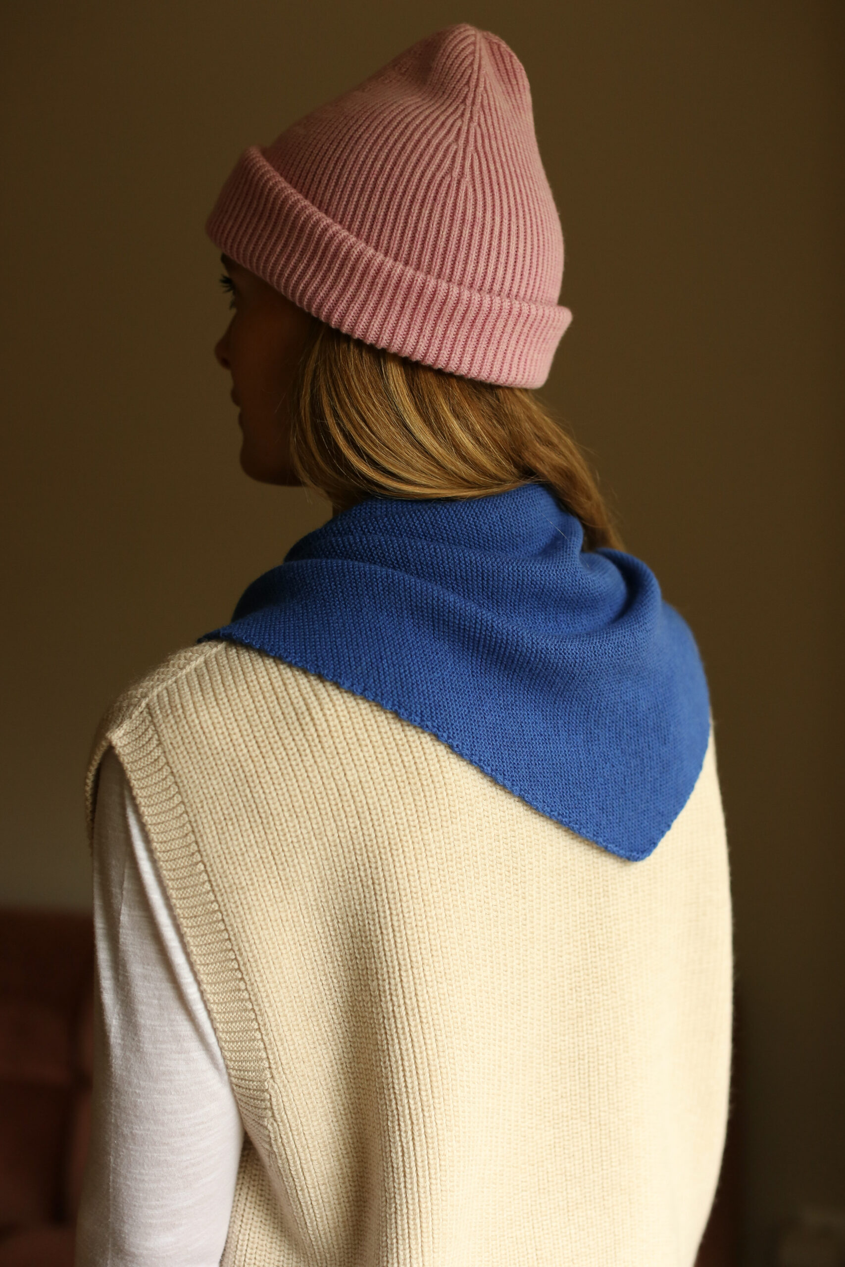 Hvid Scarf Josephina Cobalt Blue - Afbeelding 2